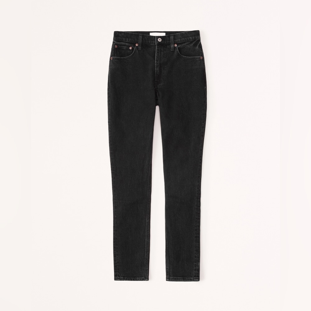 Abercrombie & Fitch Curve Love High Rise Skinny Jean in Black Size 16 (33) - Picture 7 of 13